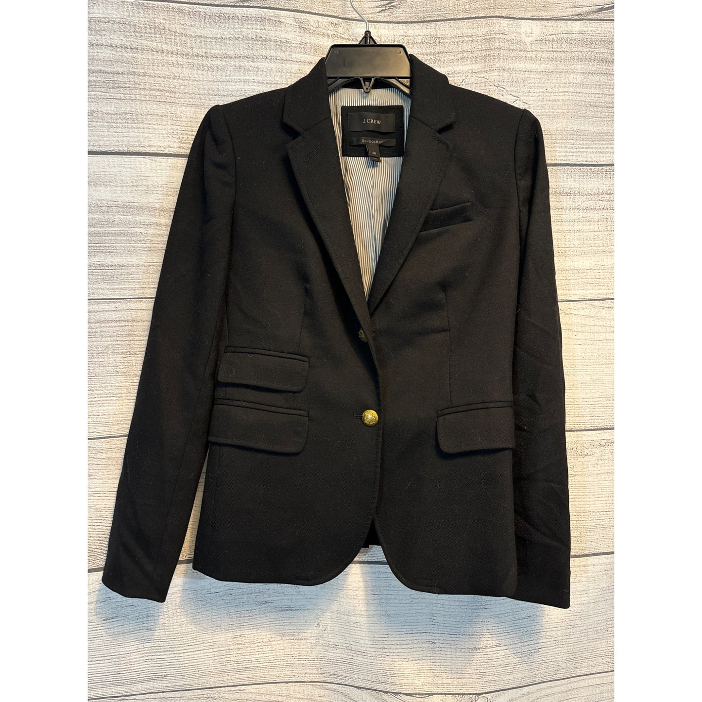 J. Crew Black w Gold Schoolboy Blazer Size 00
