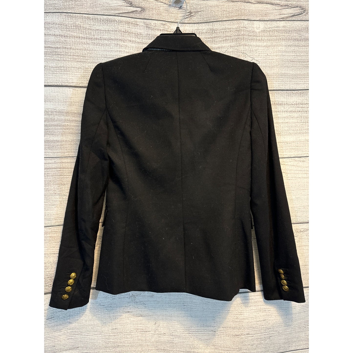 J. Crew Black w Gold Schoolboy Blazer Size 00