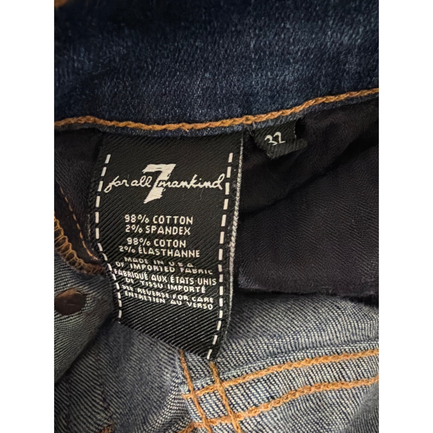 7 For All Mankind Ankle Skinny Distressed Jeans Size 31