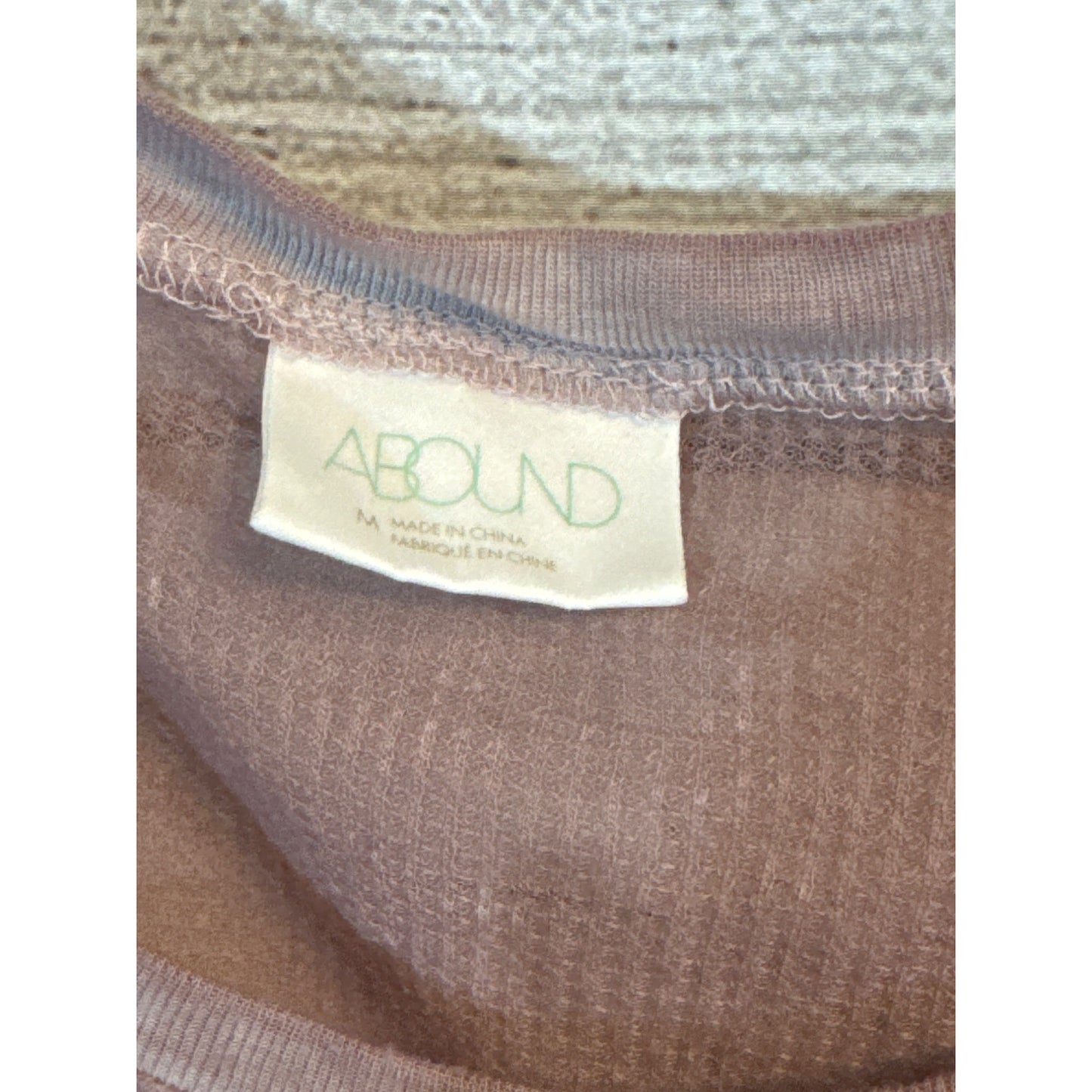 Abound Long Sleeve Mauve Waffle Knit Top With Thumbholes Size M