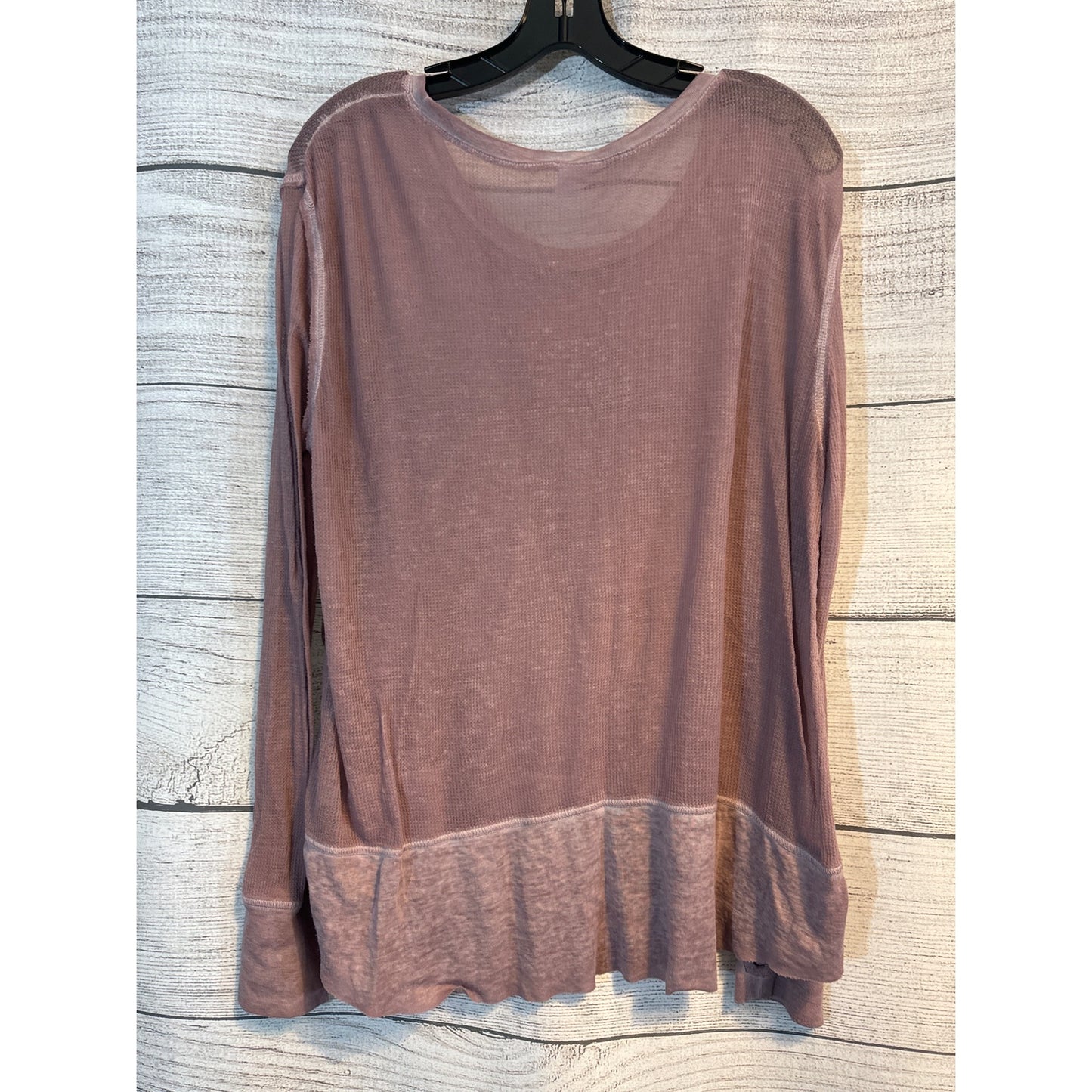 Abound Long Sleeve Mauve Waffle Knit Top With Thumbholes Size M