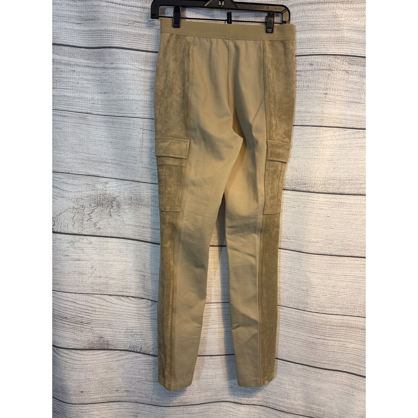 NWT BCBGMAXAZRIA Khaki Faux Suede & Twill Wilcox Pants Size S