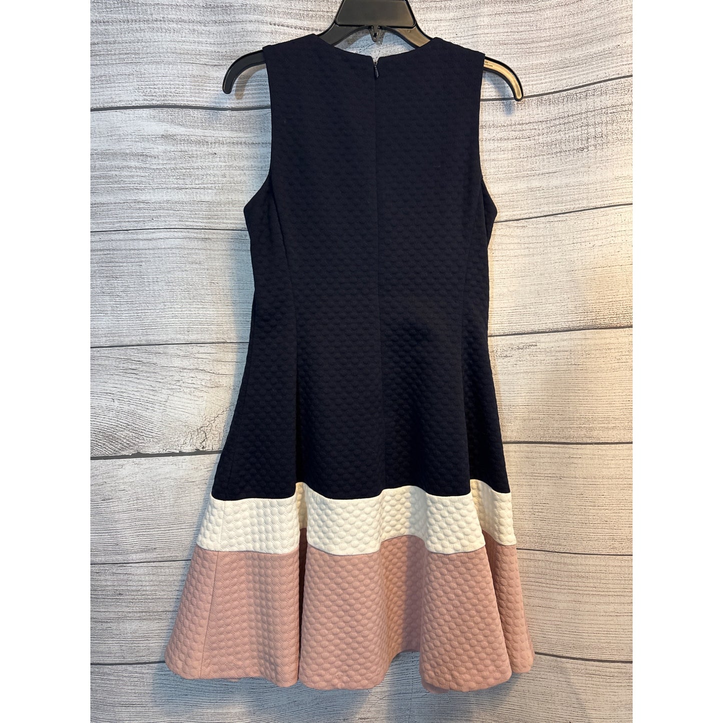 Eliza J Navy Colorblock Textured A-Line Dress Size 10