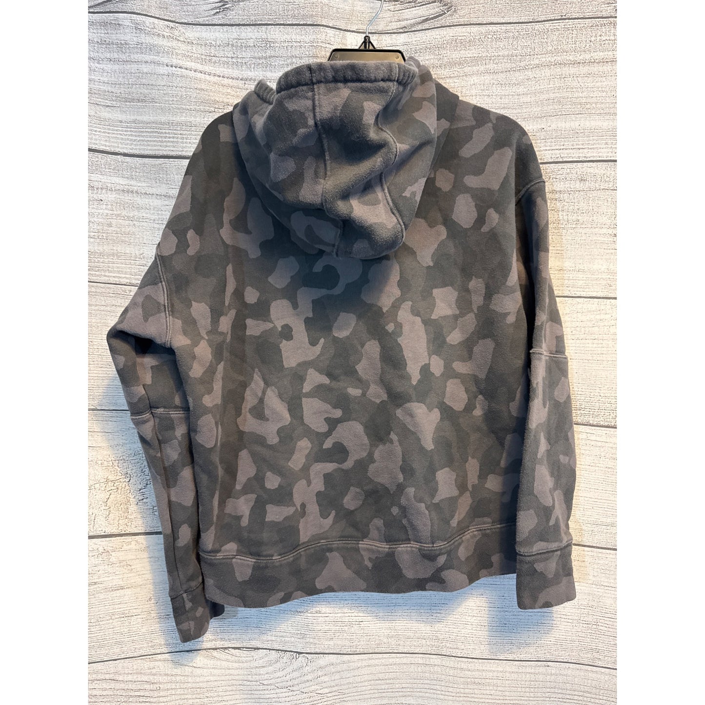 Zella Gray Camo Hooded Sweatshirt With Kangaroo Pocket Size M