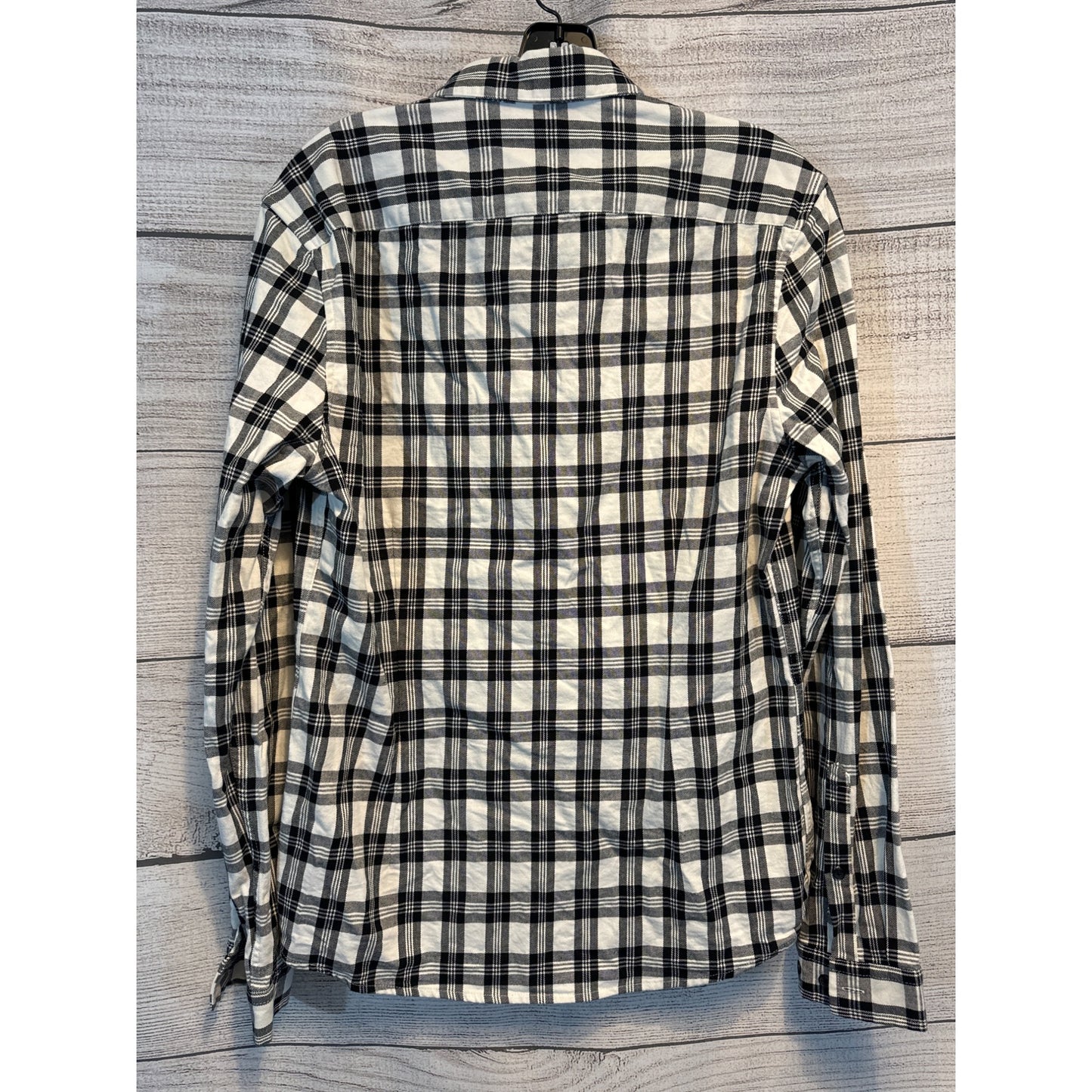 ASOS Design Mens Black & White Plaid Button-Up Shirt Size M