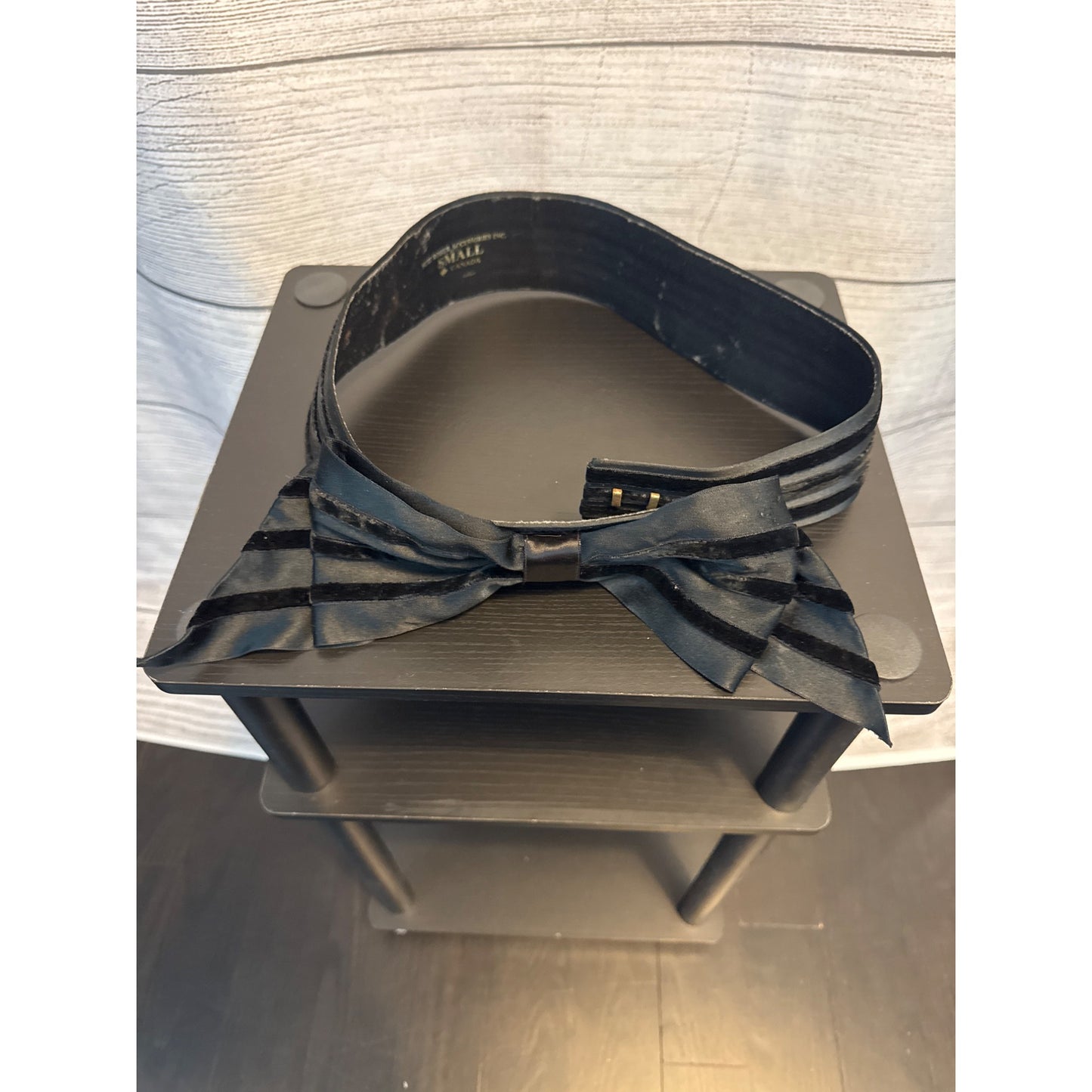 Suzi Roher Black Bow Tie Waist Belt Size S