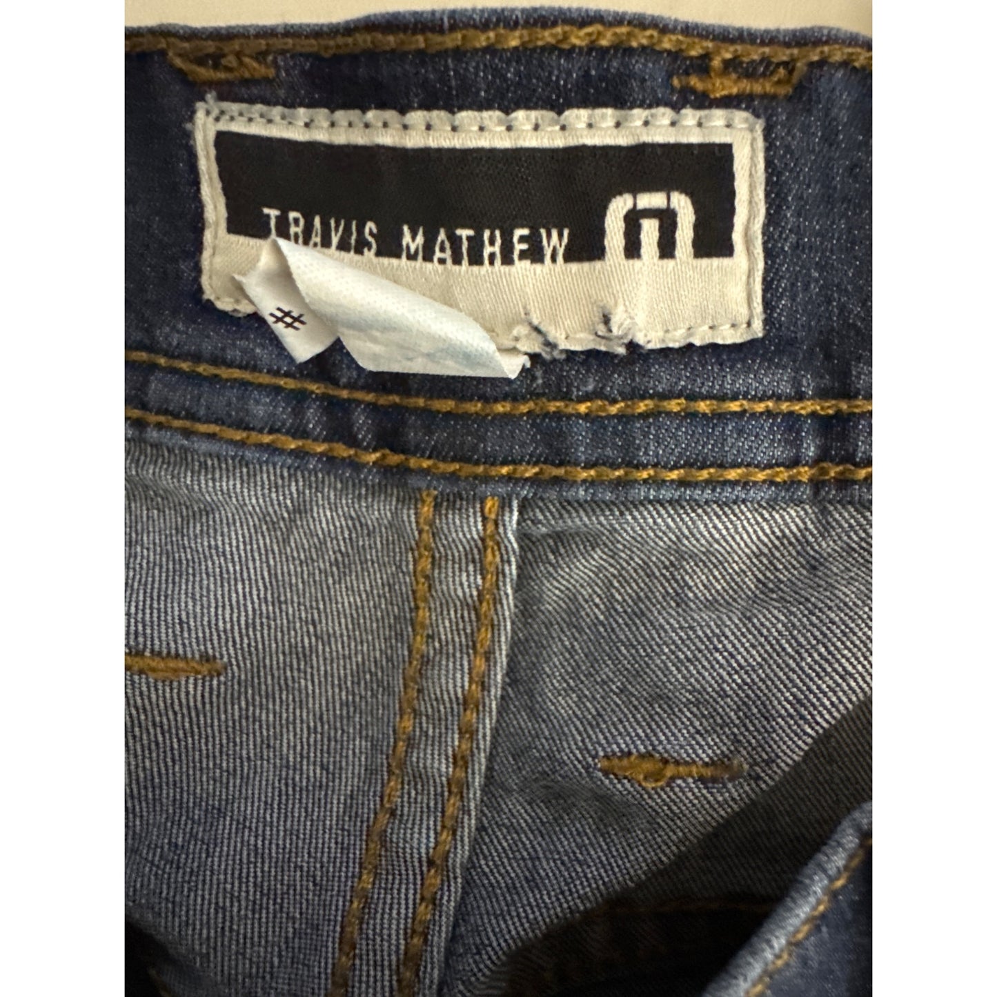 Travis Mathew Mens Straight-Leg Blue Denim Jeans Size 35