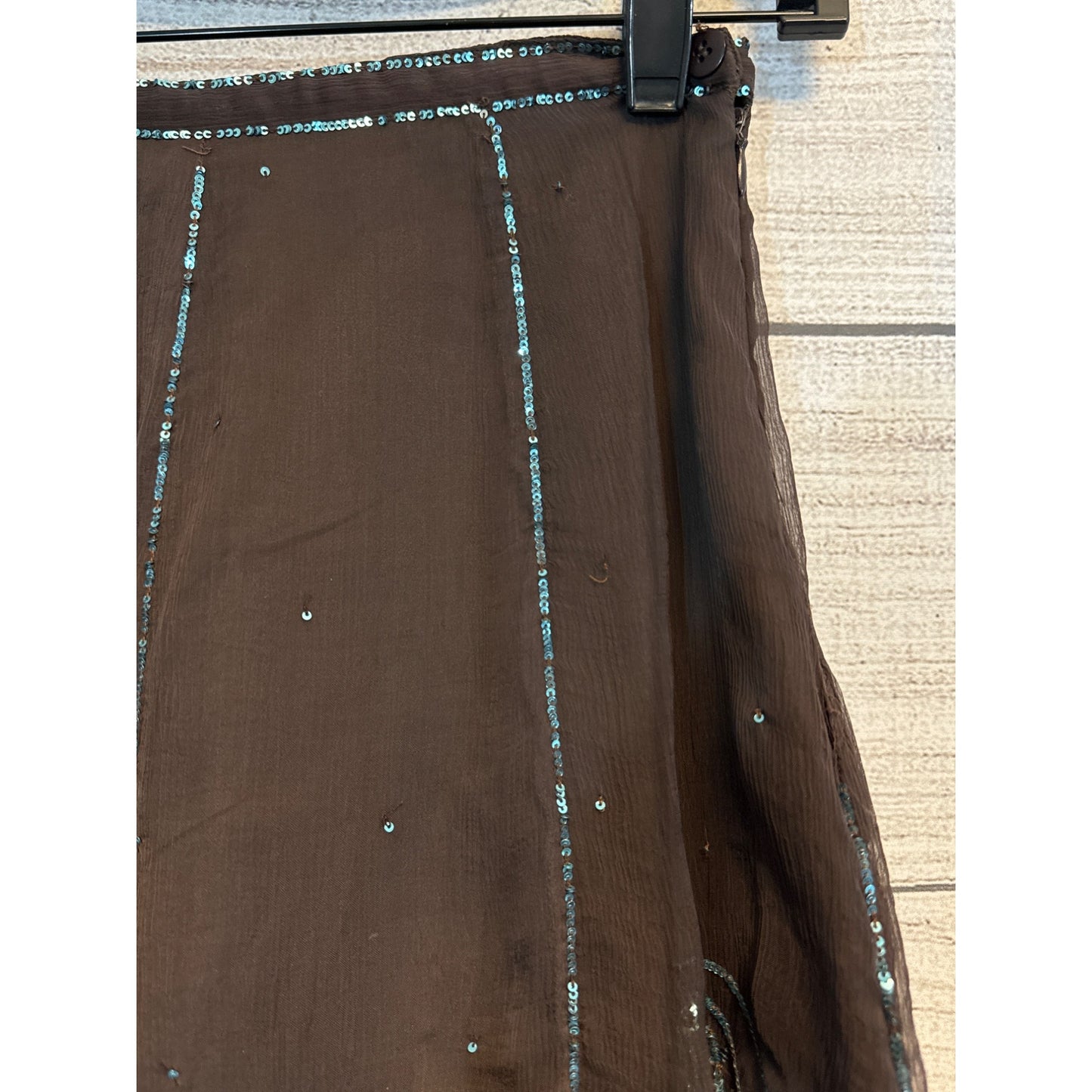 Casting Boho Chic Brown Skirt With Sequin Floral Size