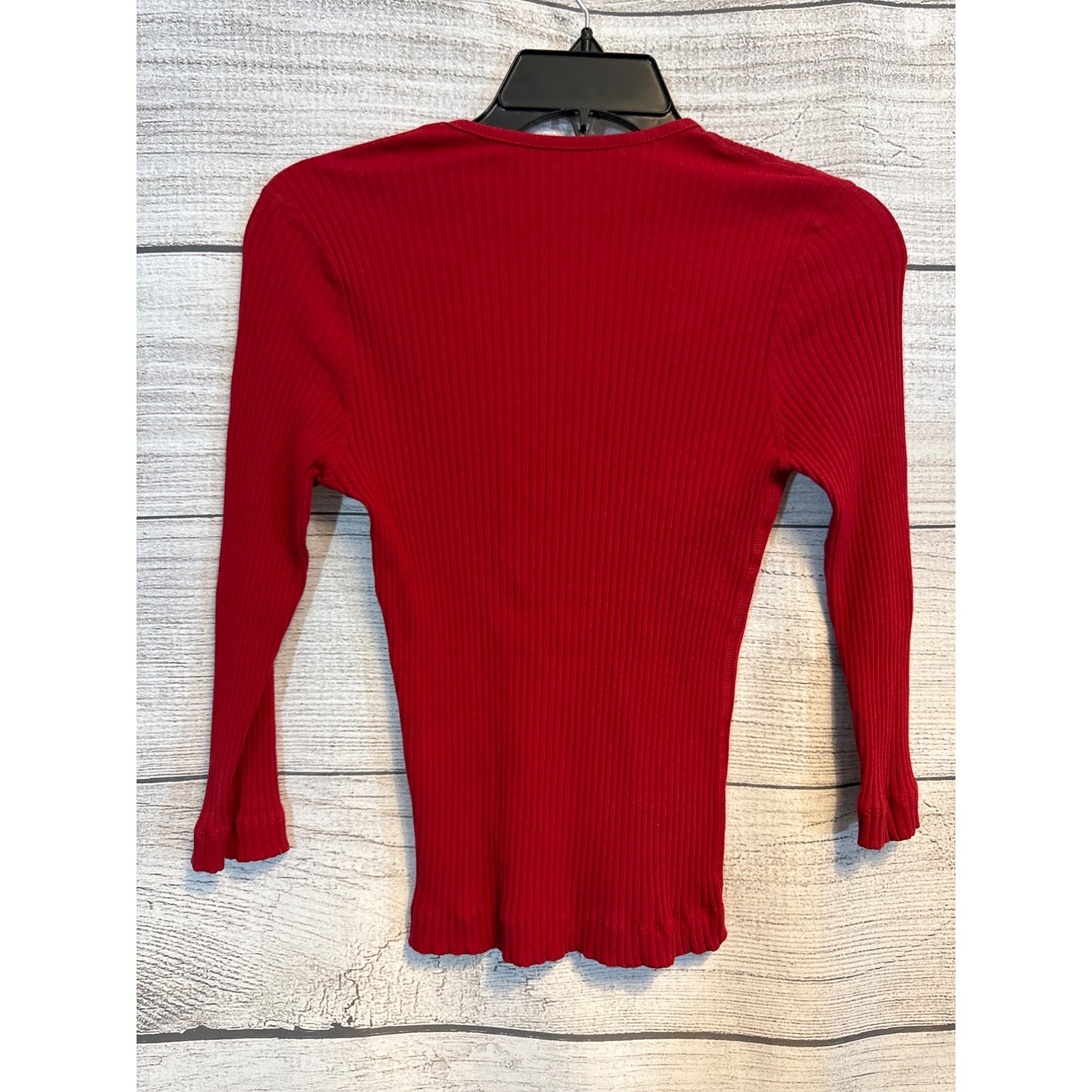 Three Dots Ribbed V-Neck Long Sleeve Sweater Size M