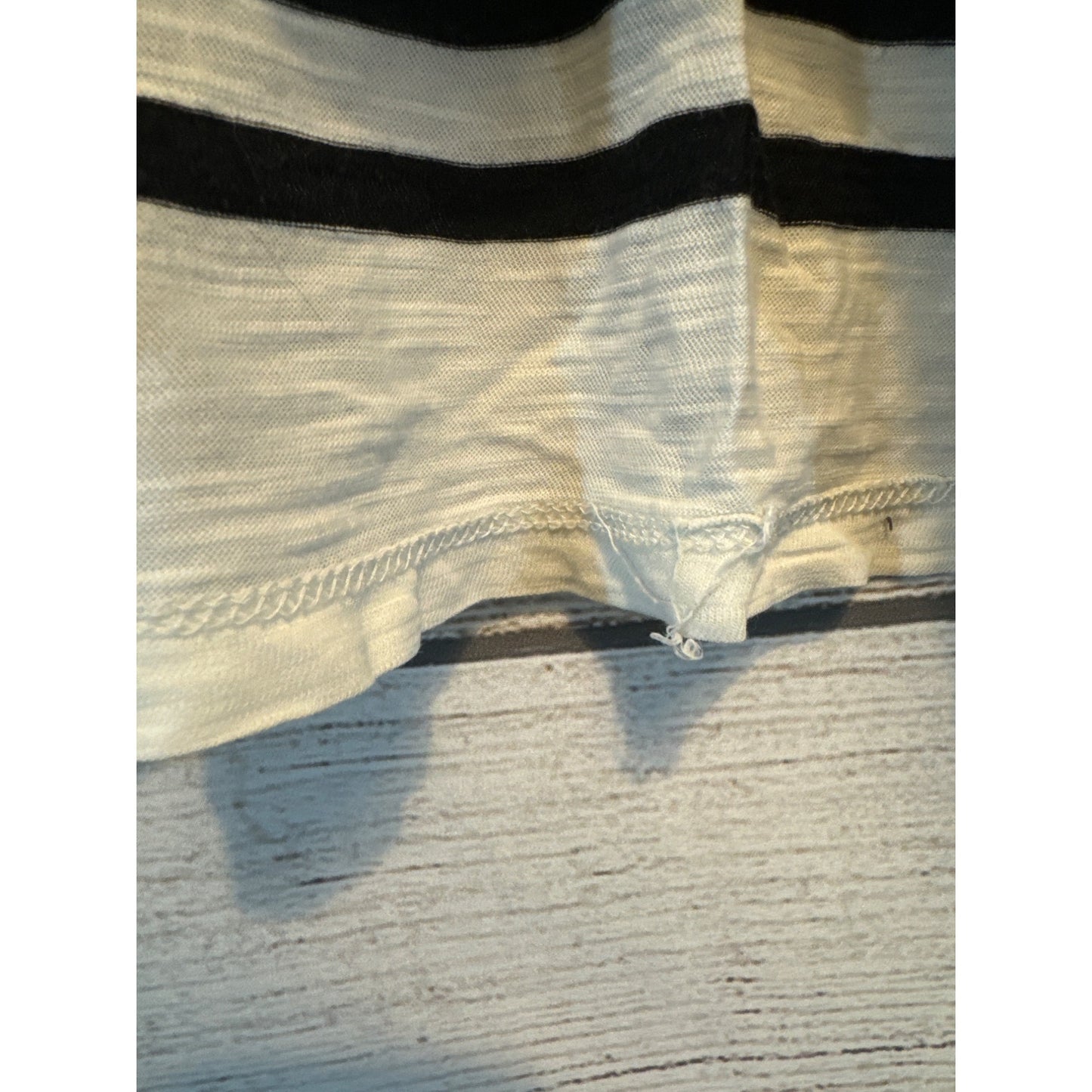 Loft Navy and White Striped Long Sleeve Shirt