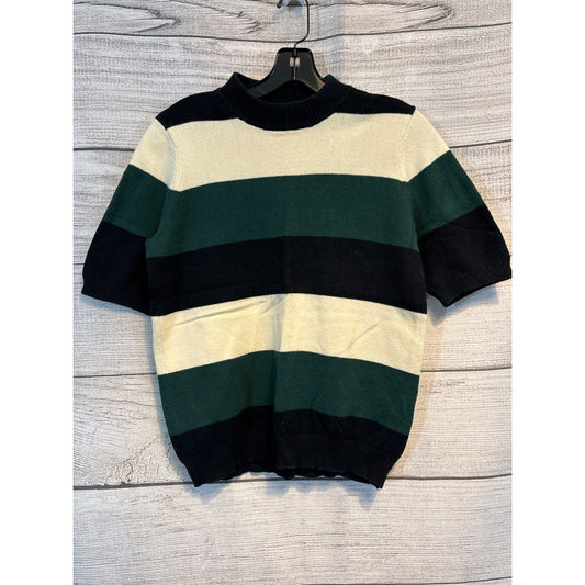 Who What Wear Striped Short Sleeve Sweater Size S