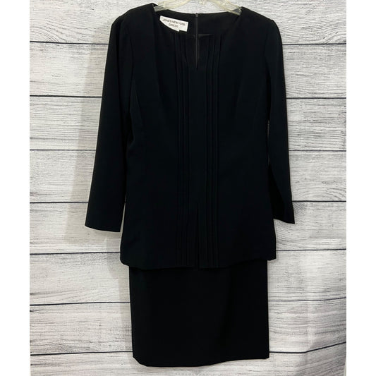 Jones New York Black Layered Pin-tuck Dress, Size 4
