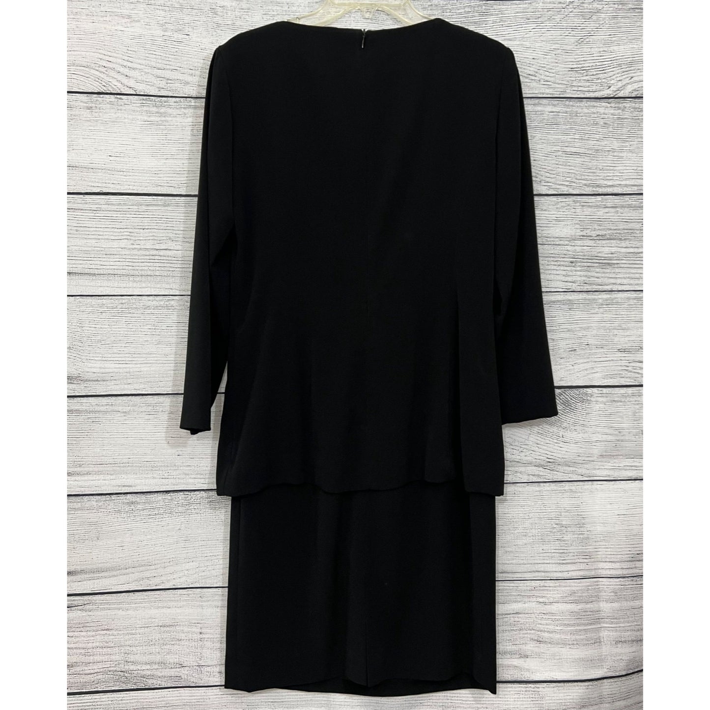Jones New York Black Layered Pin-tuck Dress, Size 4