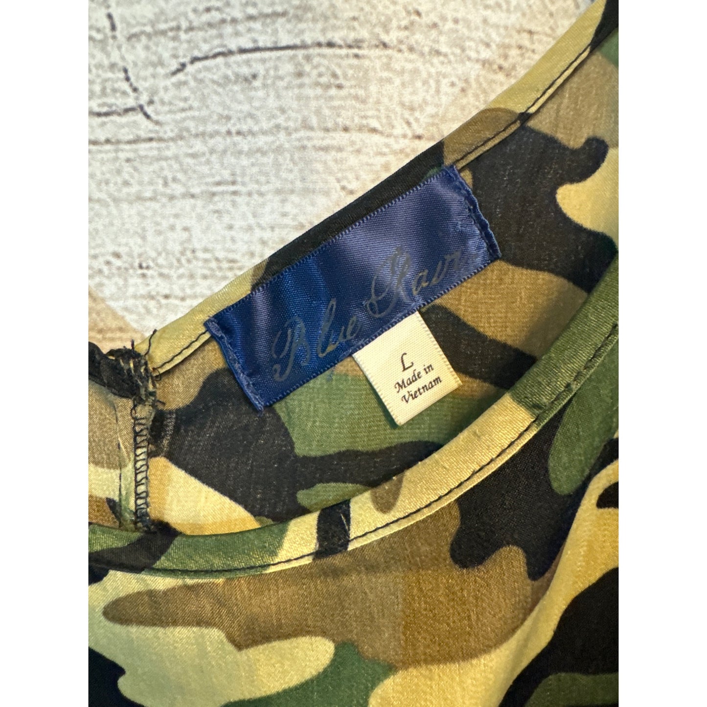 Blue Rain Open Side Camo Dress Size L
