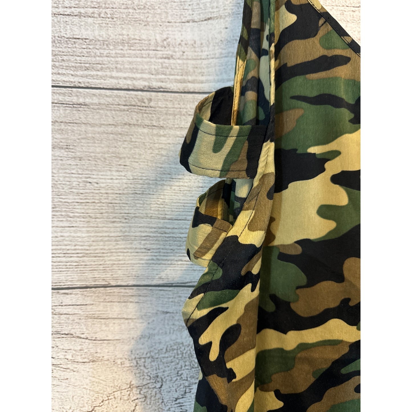 Blue Rain Open Side Camo Dress Size L