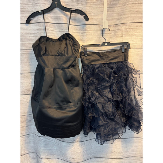NWT Zac Posen For Target Black Strapless Dress With Optional Ruffled Skirt Size 7