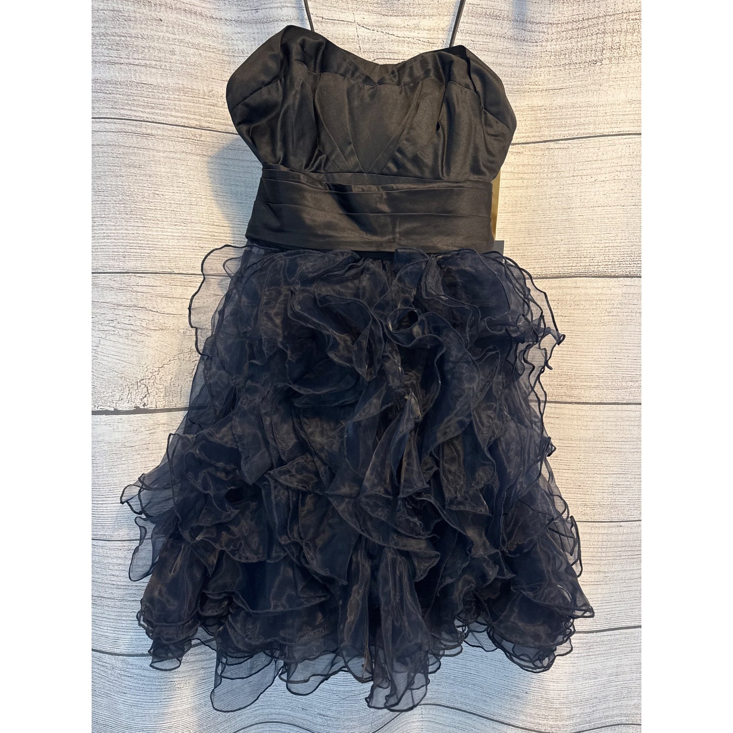NWT Zac Posen For Target Black Strapless Dress With Optional Ruffled Skirt Size 7