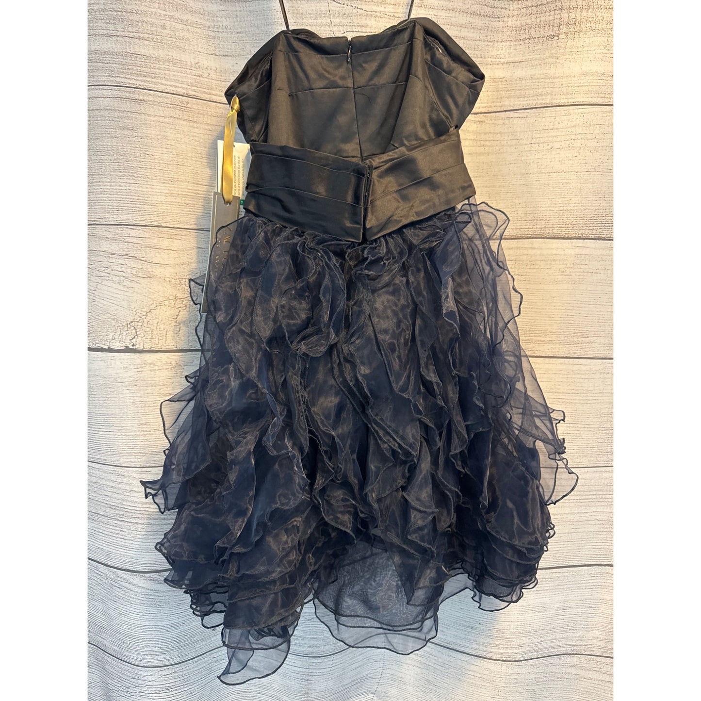 NWT Zac Posen For Target Black Strapless Dress With Optional Ruffled Skirt Size 7