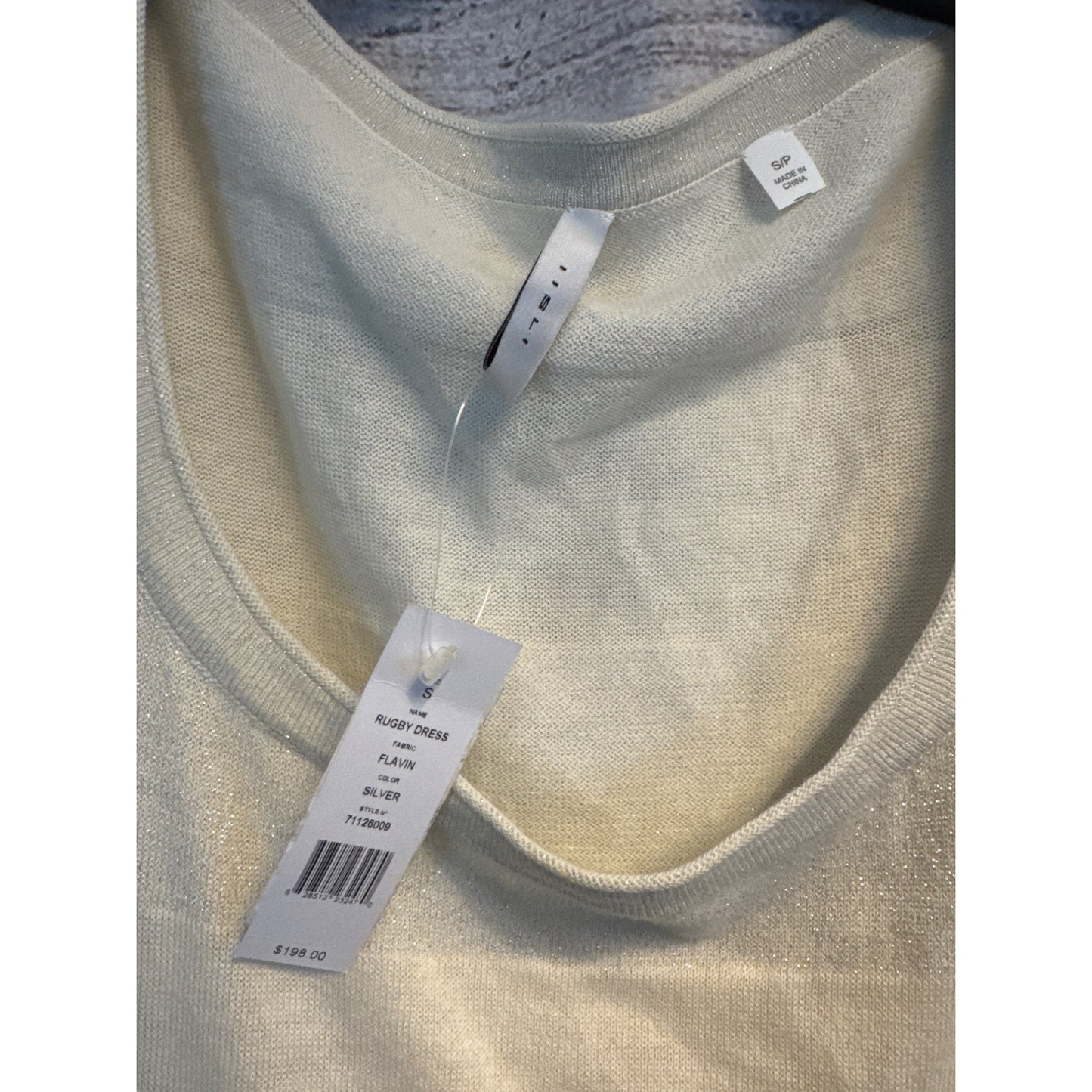 NWT Iisli Rugby dress flavin fabric silver Size S