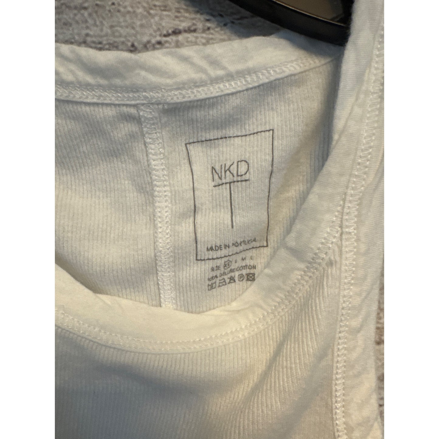 Nkd White Ribbed Cotton Tank Top Size XS