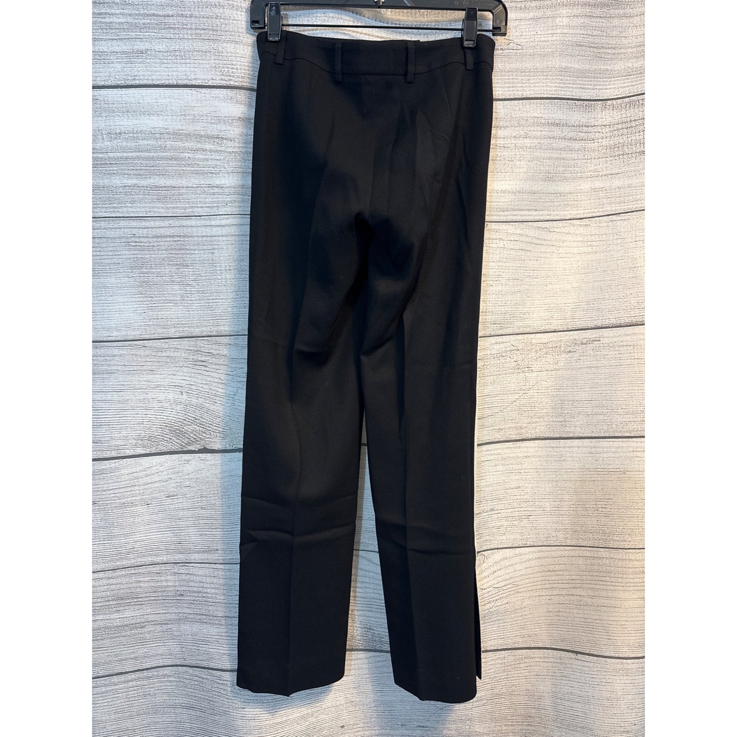 Akris Punto Mikka' Black Side-Stripe Wool Wide-Leg Trousers Size 2