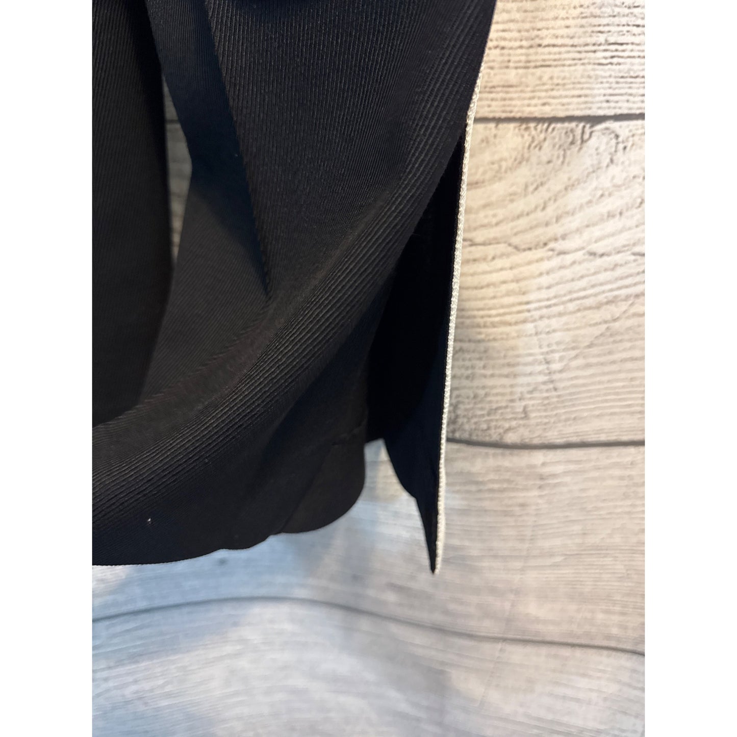 Akris Punto Mikka' Black Side-Stripe Wool Wide-Leg Trousers Size 2