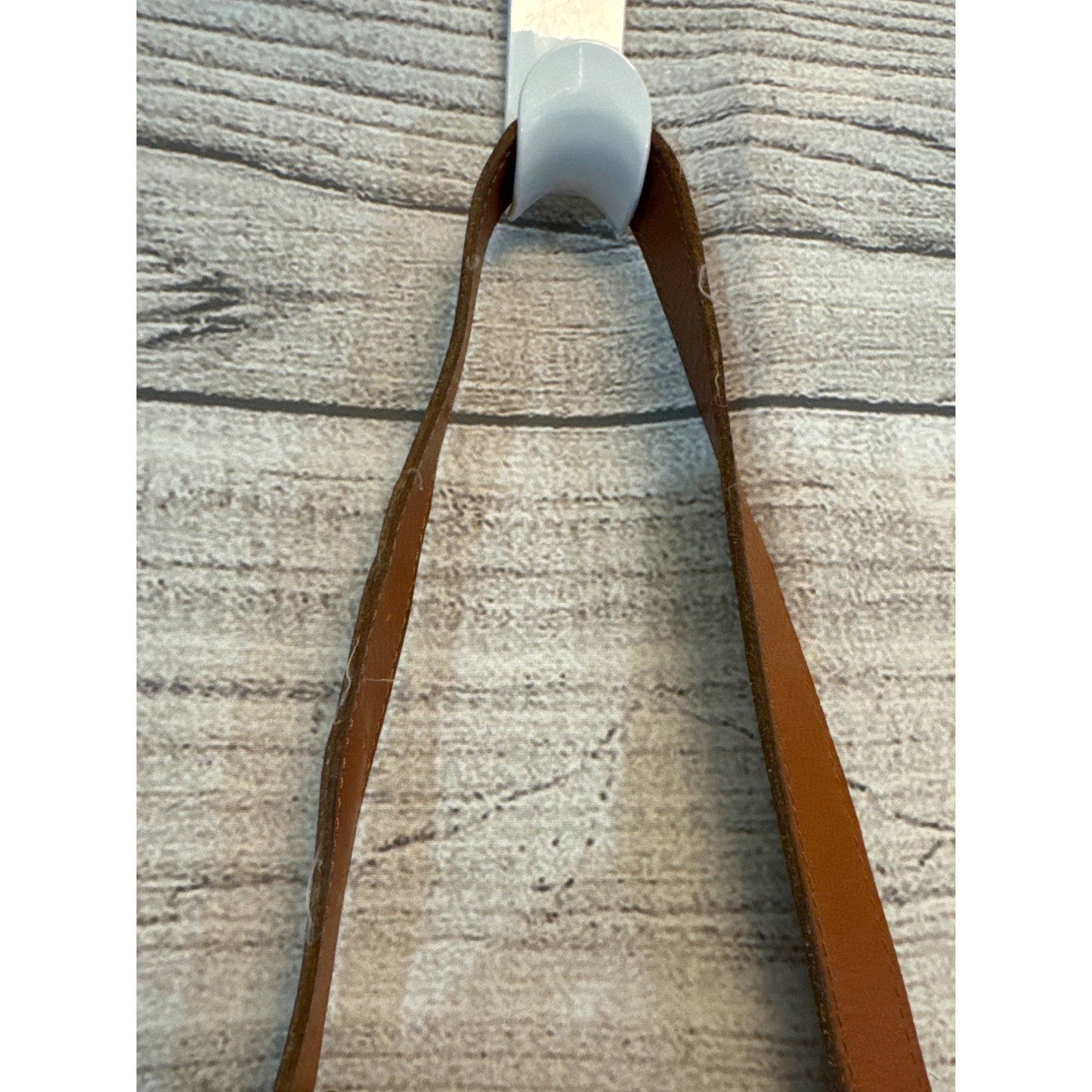 Club Monaco Brown Leather Crossbody Bag With Braided Detail & Zipper Pocket