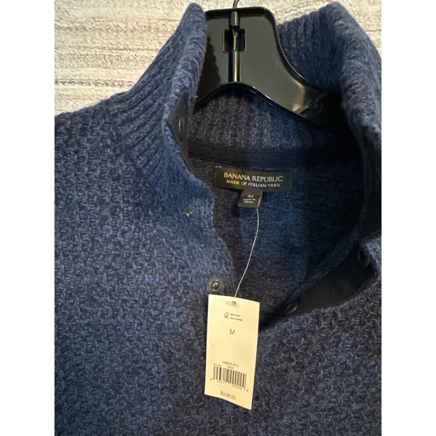 NWT Banana Republic Mens Navy Wool & Cashmere Sweater Size M