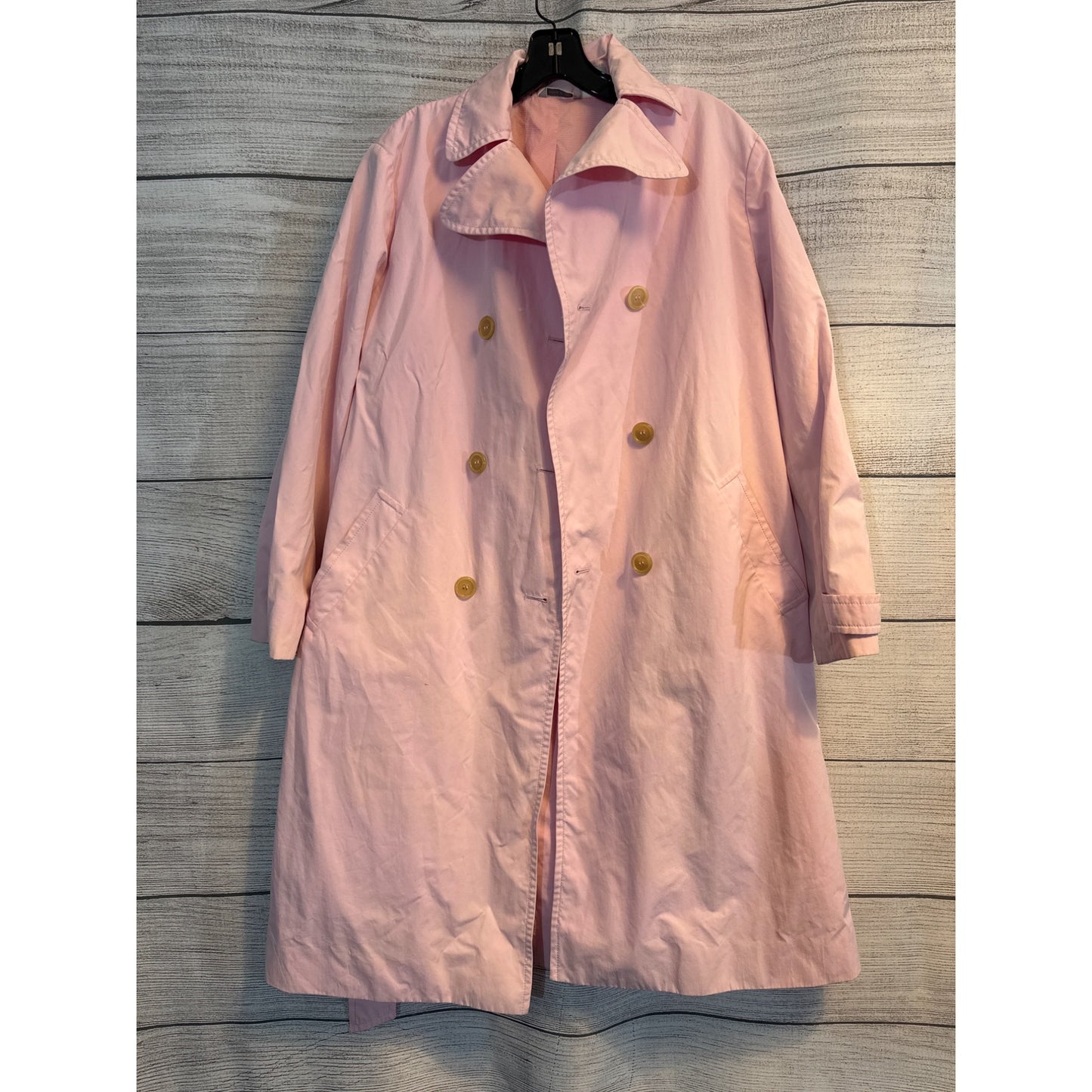 Barneys New York Pink Double-Breasted Trench Coat With Belt Size 8/42