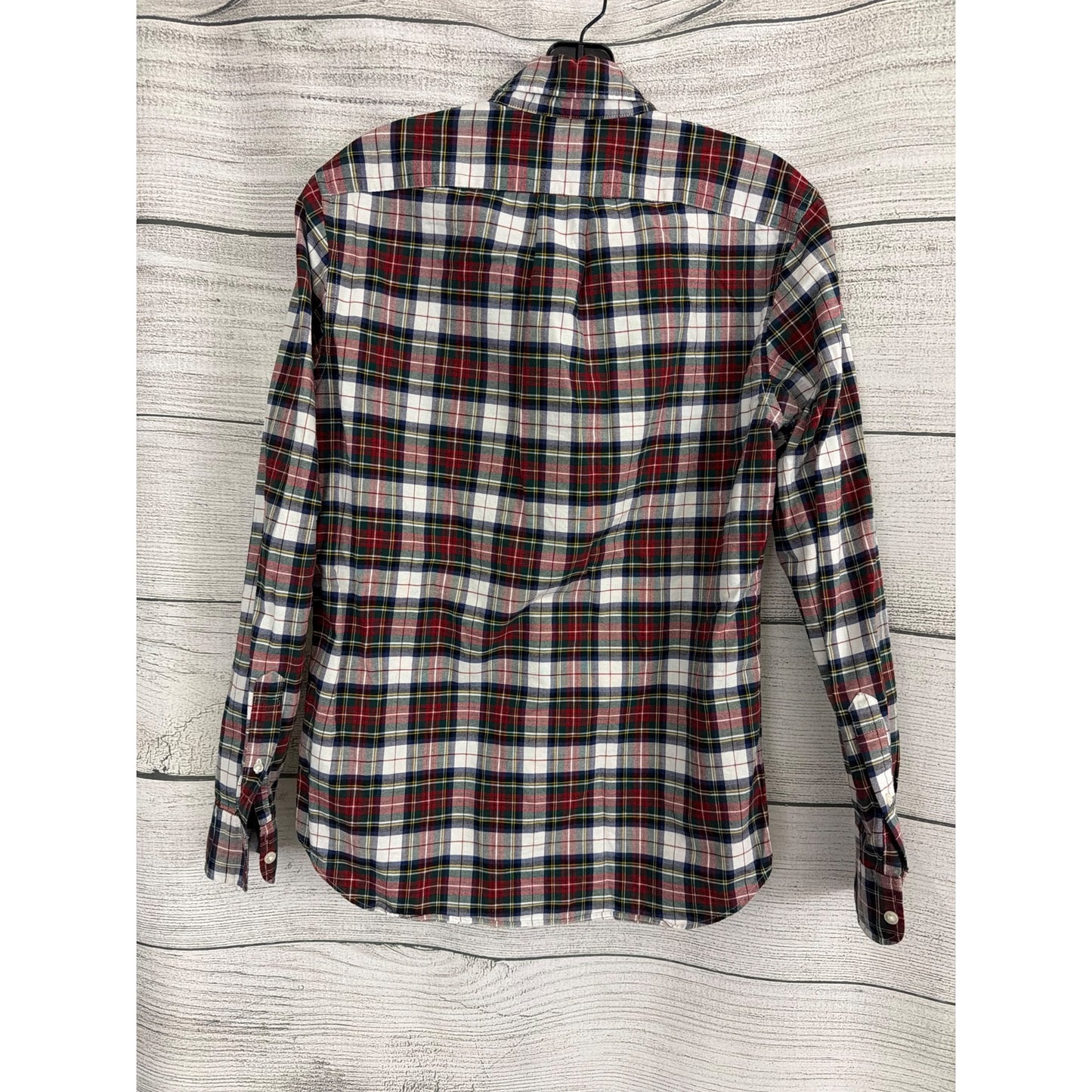 Mens J. Crew Slim Fit Broken-In Oxford Plaid Organic Cotton Shirt Size S