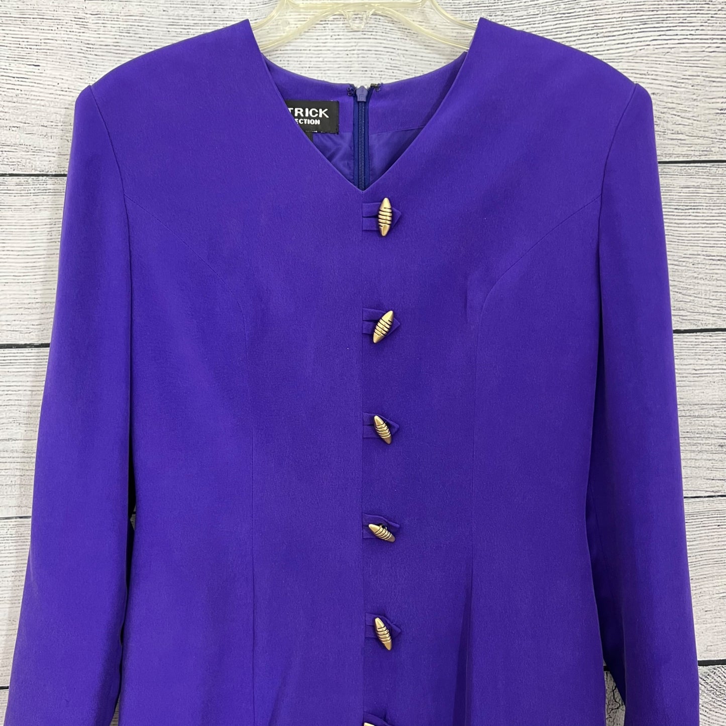 Patrick Collection Vintage Purple Dress Suit With Unique Buttons, Size 4