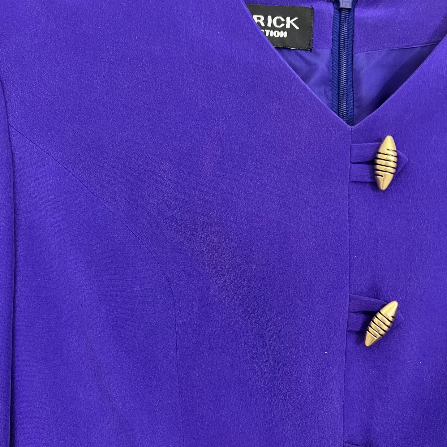 Patrick Collection Vintage Purple Dress Suit With Unique Buttons, Size 4