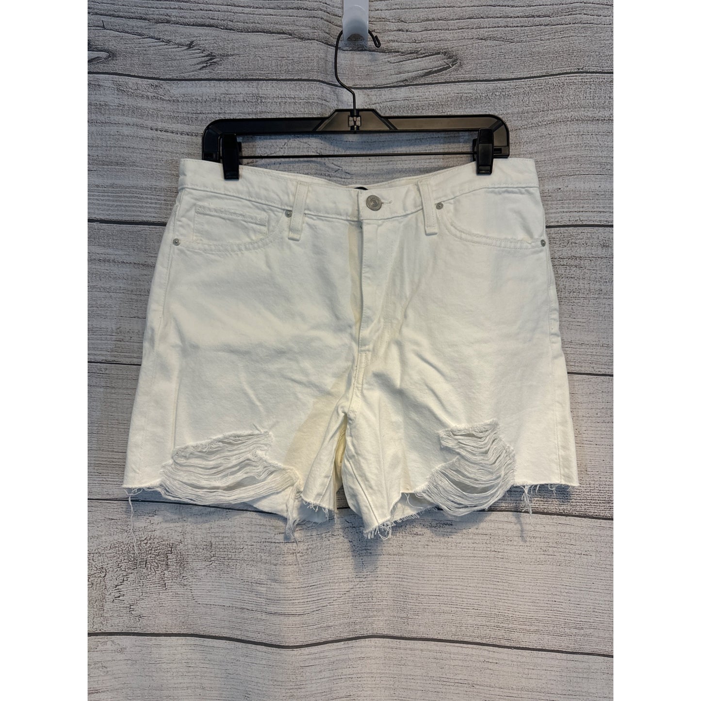 NWT Hudson Distressed White Denim Shorts Size 31