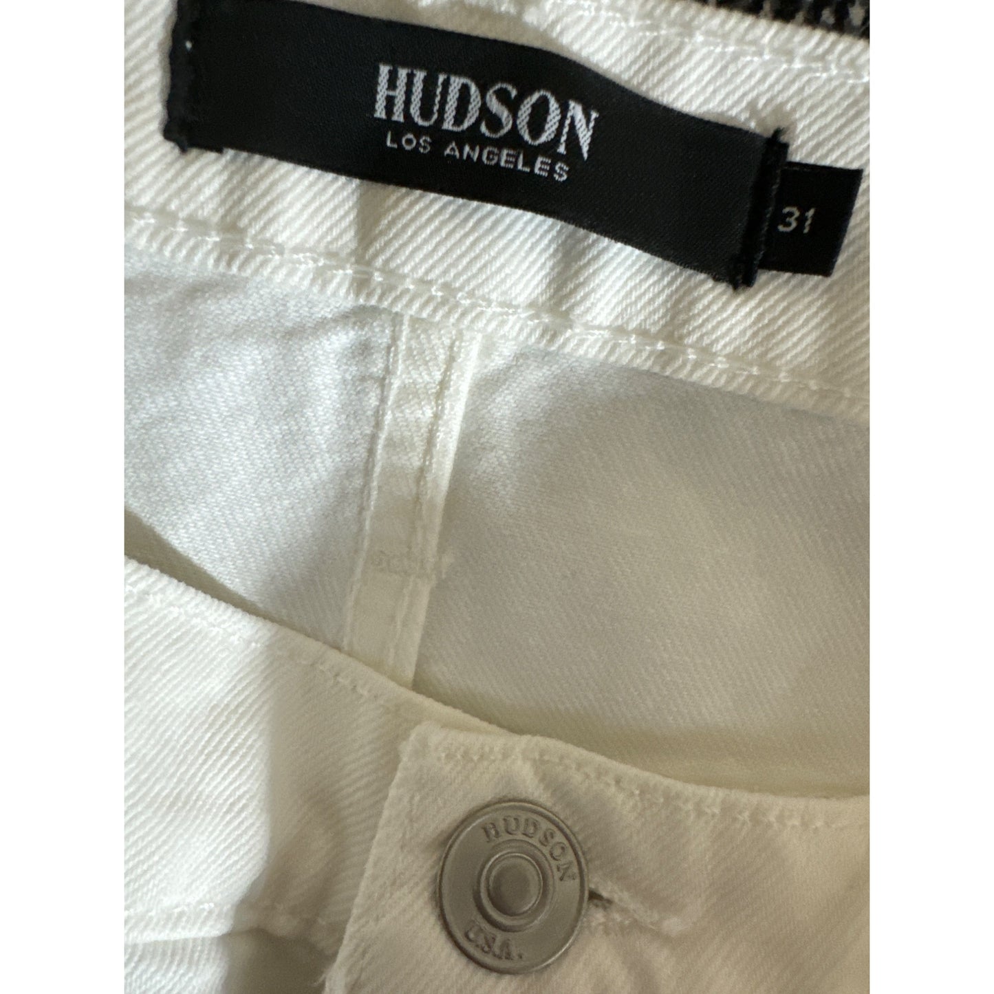 NWT Hudson Distressed White Denim Shorts Size 31