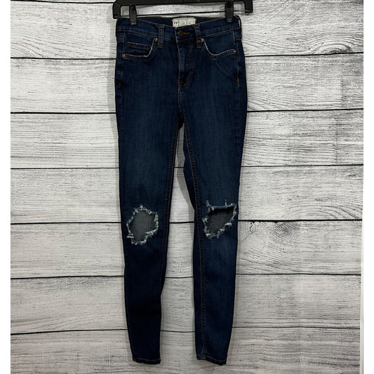 Free People Distressed Denim Jeans, Size 24