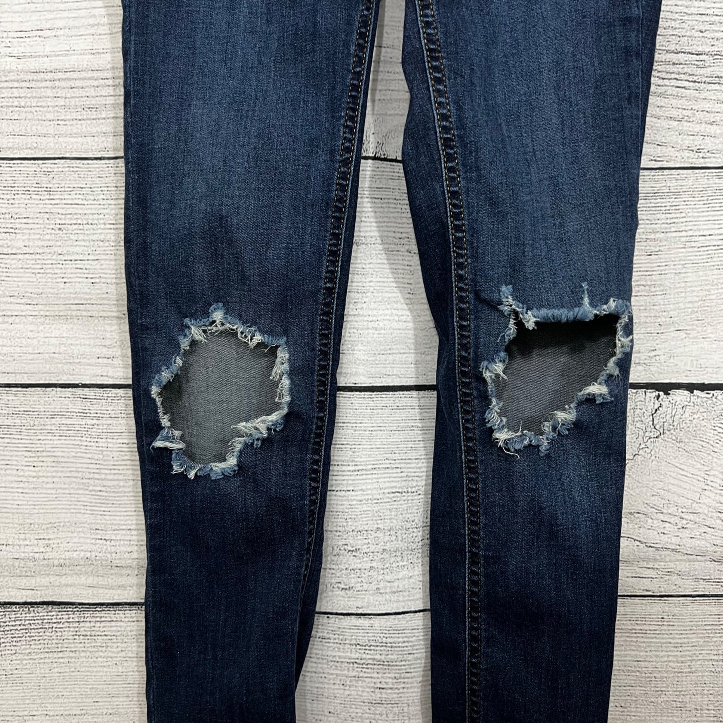 Free People Distressed Denim Jeans, Size 24