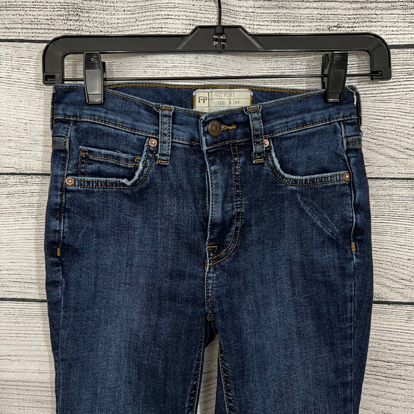 Free People Distressed Denim Jeans, Size 24