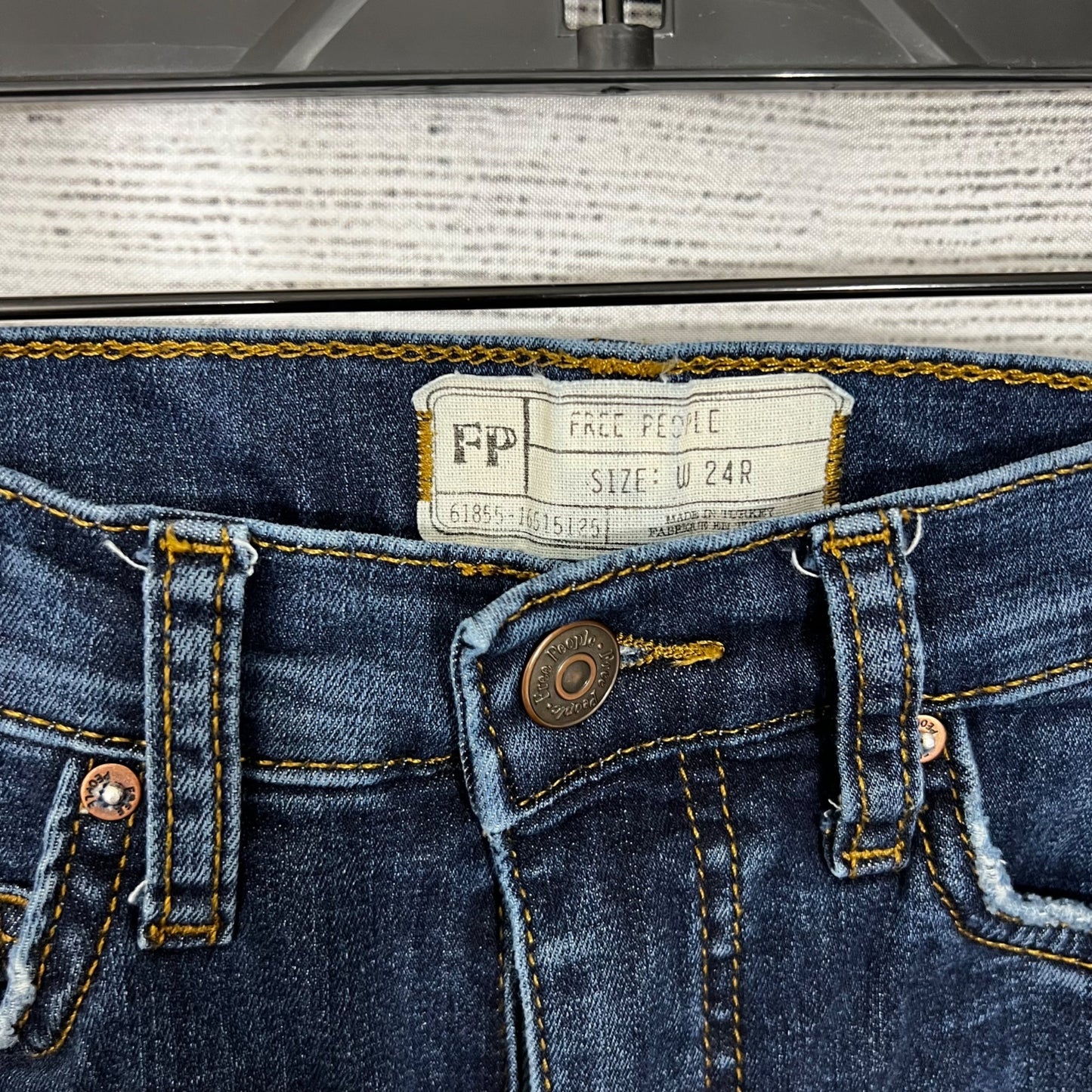 Free People Distressed Denim Jeans, Size 24