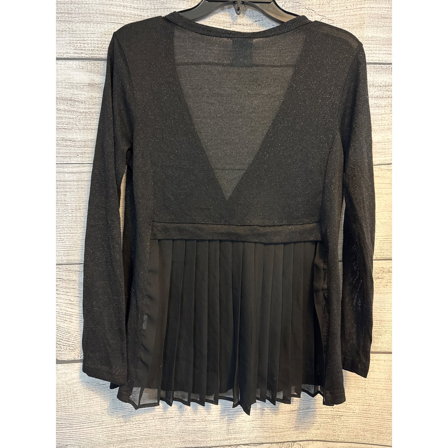 H.I.P. Happening In The Present Sheer Pleated Back Cardigan With V-Neck Size M