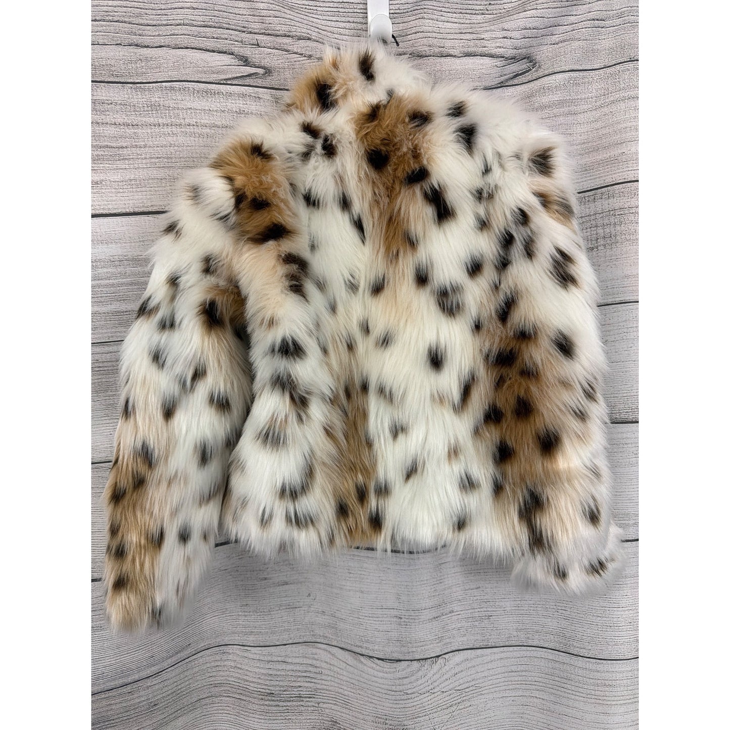 Leopard Print Faux Fur Jacket Size S
