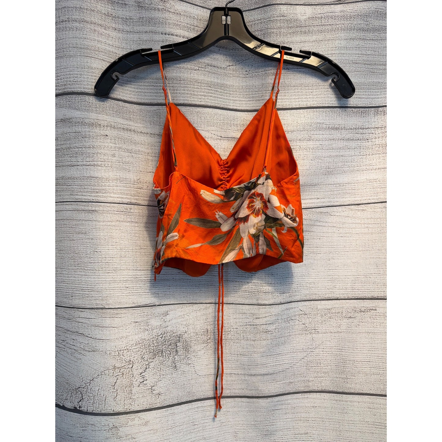 Allsaints Alexia Dorada Silk Blend Top in Flame Orange Size 0
