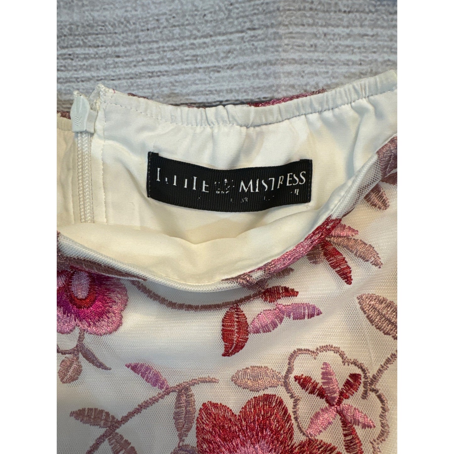 Little Mistress Embroidered Off-Shoulder Floral Dress