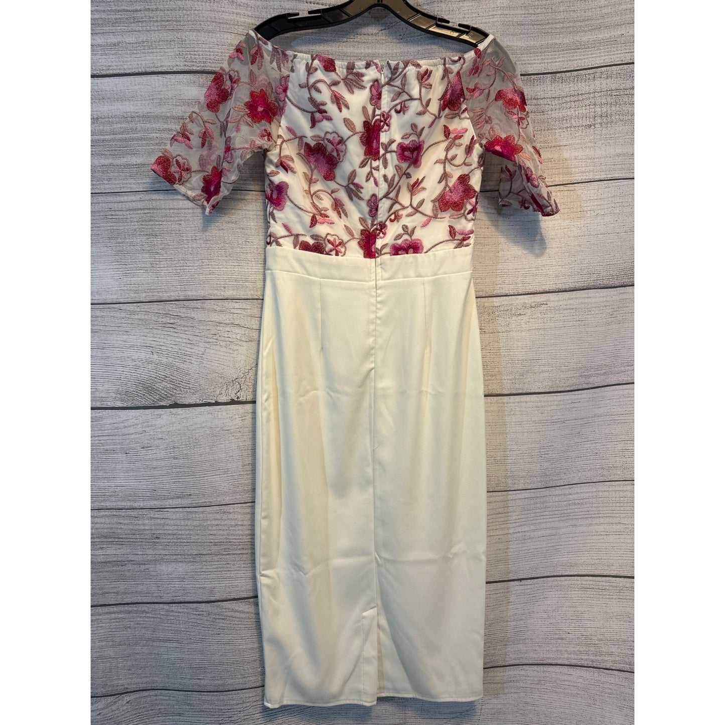 Little Mistress Embroidered Off-Shoulder Floral Dress