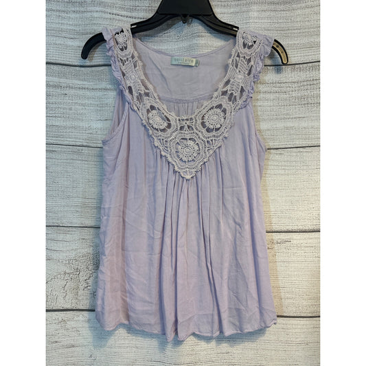 Solitaire Purple Woven babydoll Tank Top Size M