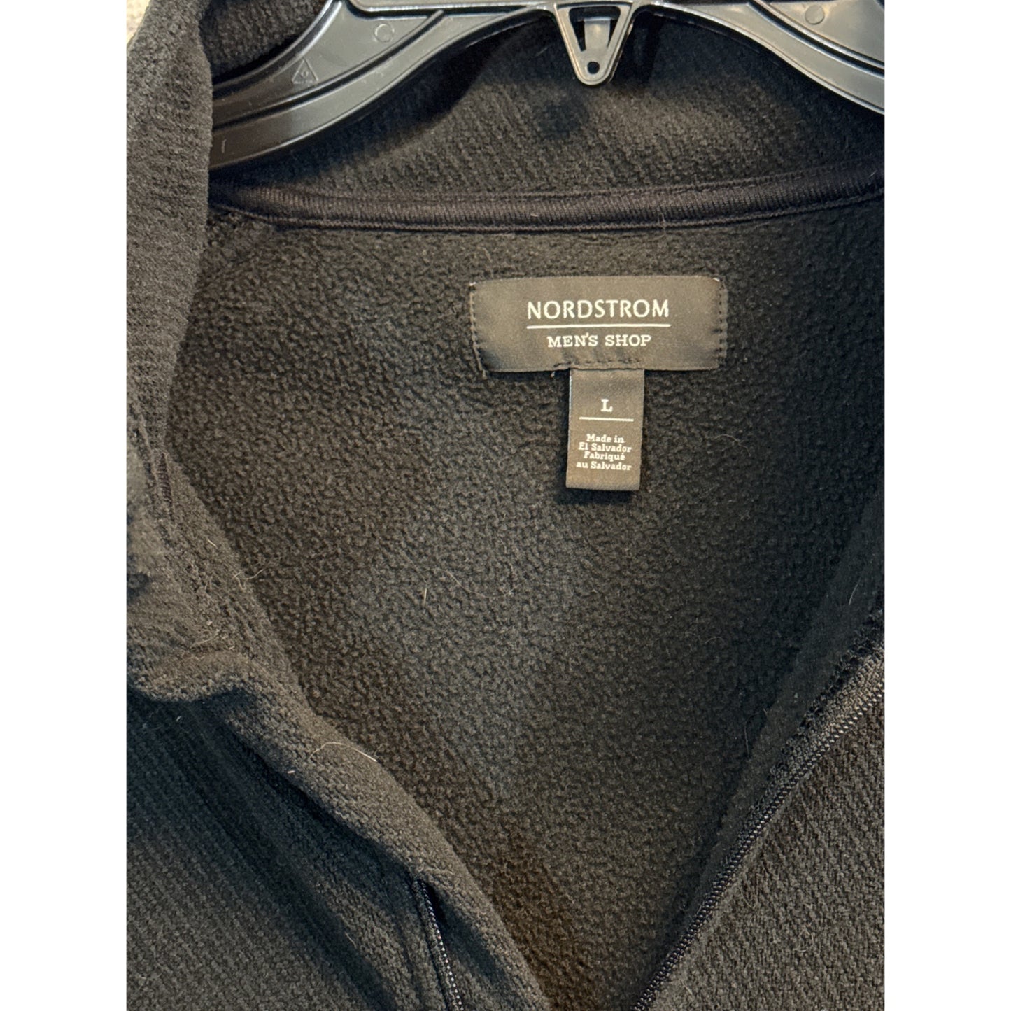 Mens Nordstrom Black Fleece Quarter-Zip Pullover Sweater Size L