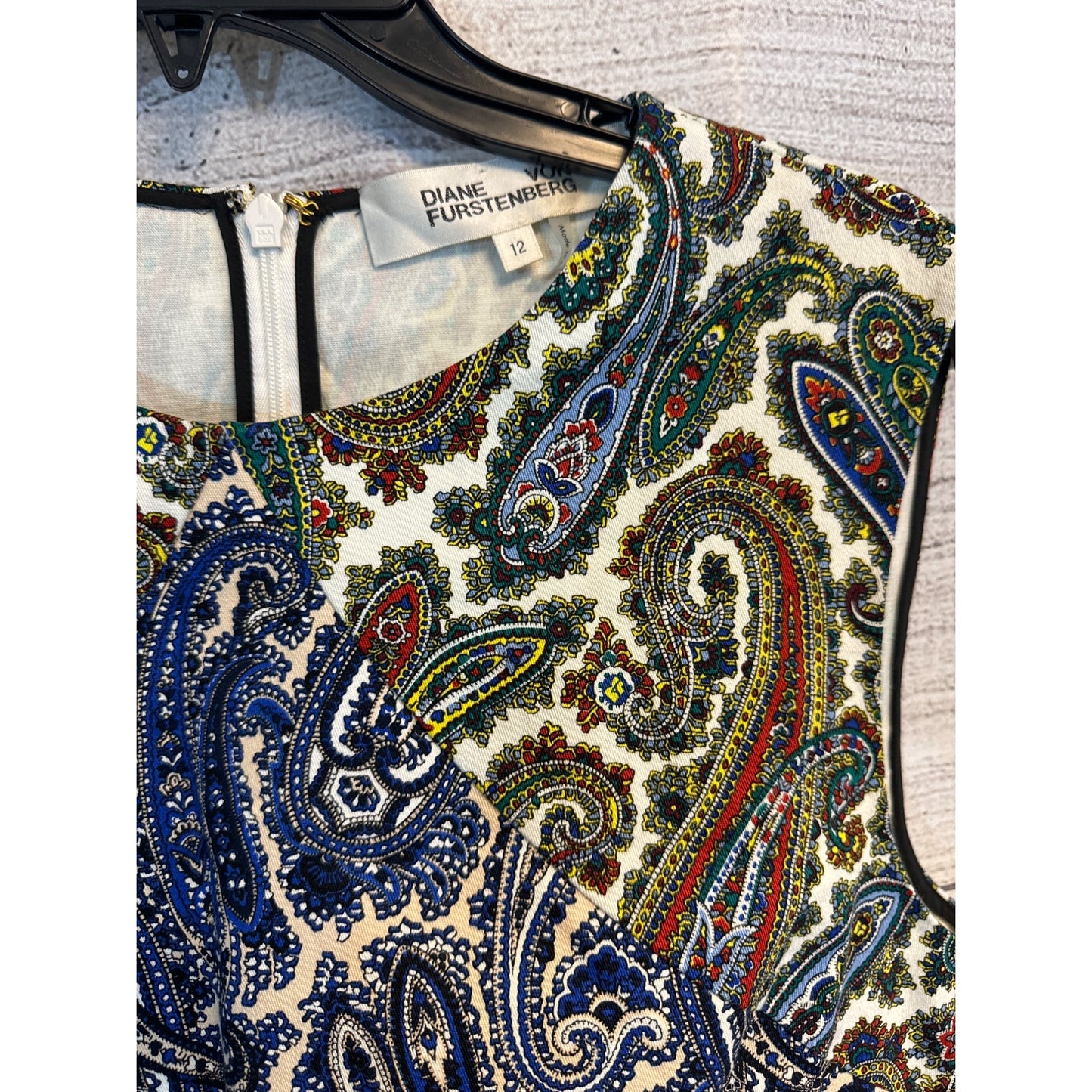 Diane Furstenberg Paisley Sleeveless Sheath Dress Size 12