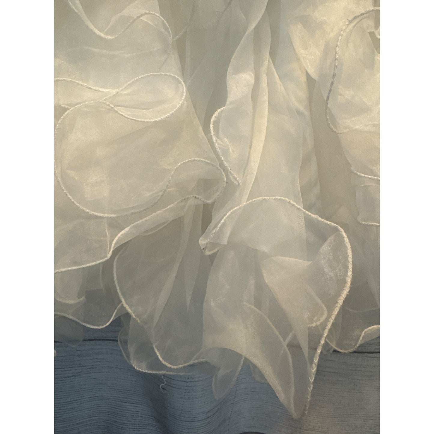 Girls Sleeveless Ruffled Layered Organza Dress With Satin Bodice Flower Girl