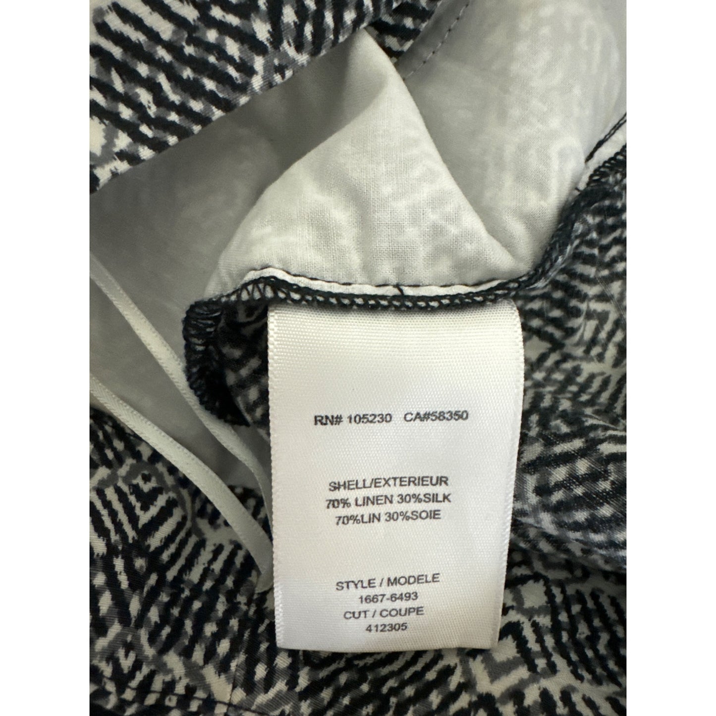 Joie Black & White Linen/Silk Shorts Size