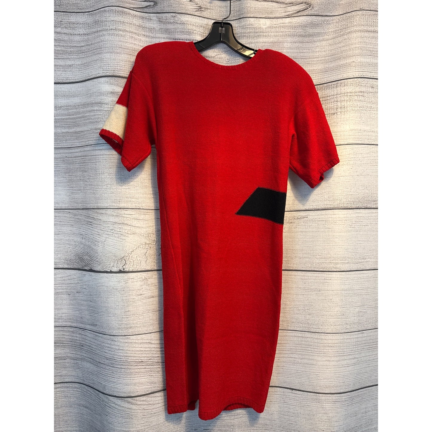 Vintage Steve Fabrikant Red Knit Dress & Cardigan Set Size Petite