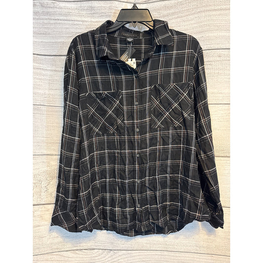 NWT Sanctuary Black & White Plaid Boyfriend Shirt M